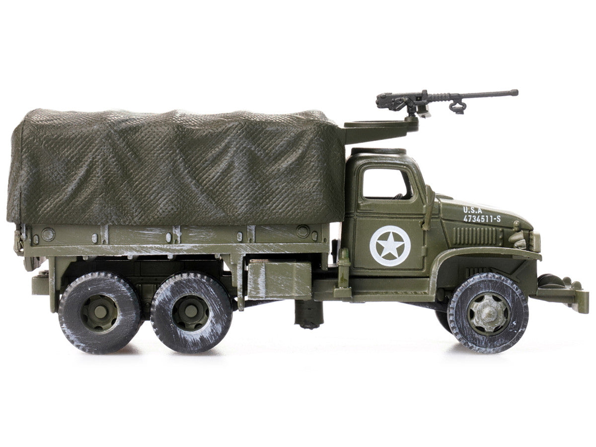 GMC CCKW 353 Truck With Mounted Gun Olive Drab "4734511-S" US Army World War II 1/72 Diecast Model by Legion LuxuryLifeWay Online Store