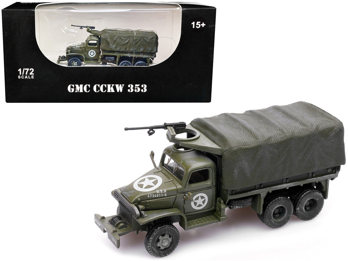 GMC CCKW 353 Truck With Mounted Gun Olive Drab "4734511-S" US Army World War II 1/72 Diecast Model by Legion LuxuryLifeWay Online Store