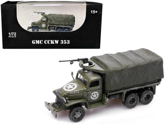 GMC CCKW 353 Truck With Mounted Gun Olive Drab "4734511-S" US Army World War II 1/72 Diecast Model by Legion LuxuryLifeWay Online Store