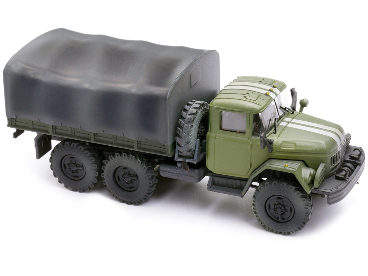 ZIL 131 Cargo Truck Green with White Stripes "Ukrainian Ground Forces" 1/72 Diecast Model by Legion LuxuryLifeWay Online Store