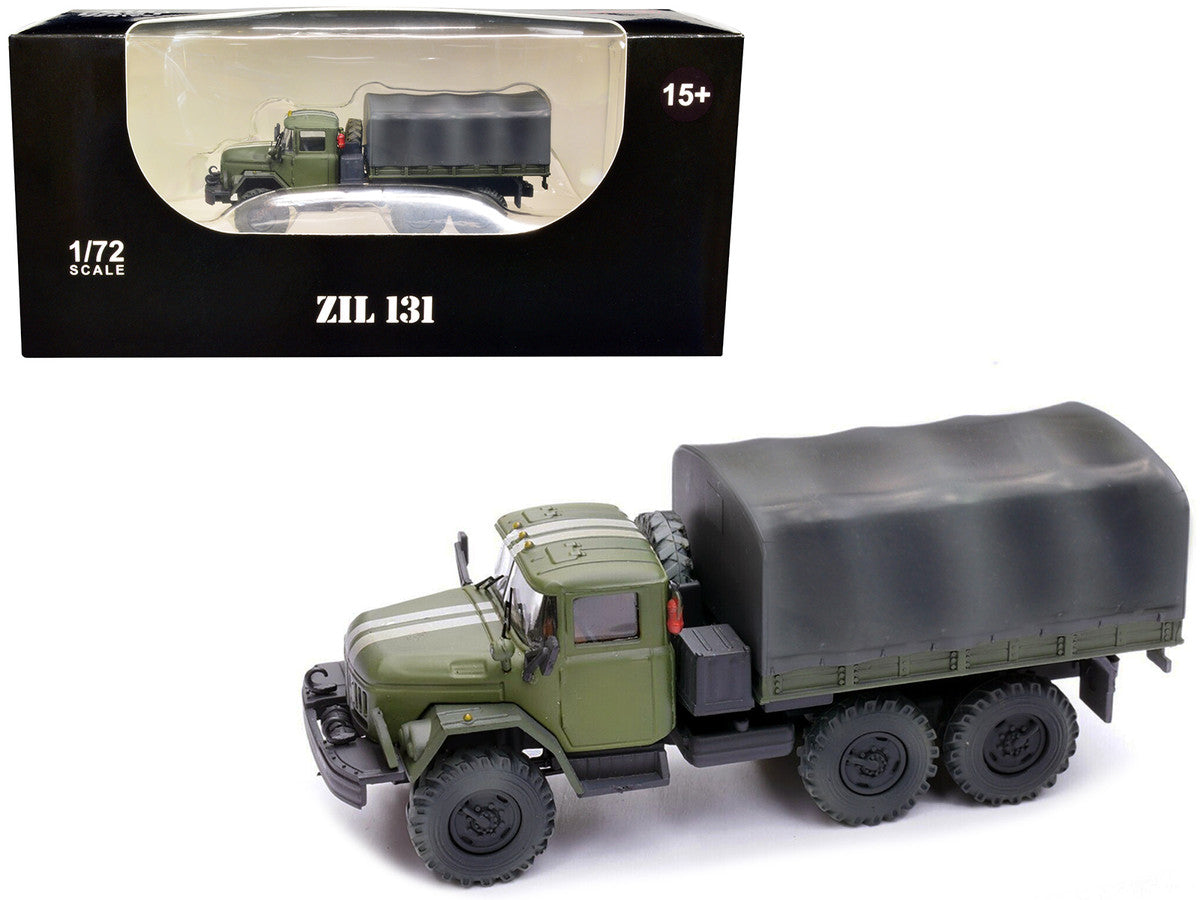 ZIL 131 Cargo Truck Green with White Stripes "Ukrainian Ground Forces" 1/72 Diecast Model by Legion LuxuryLifeWay Online Store