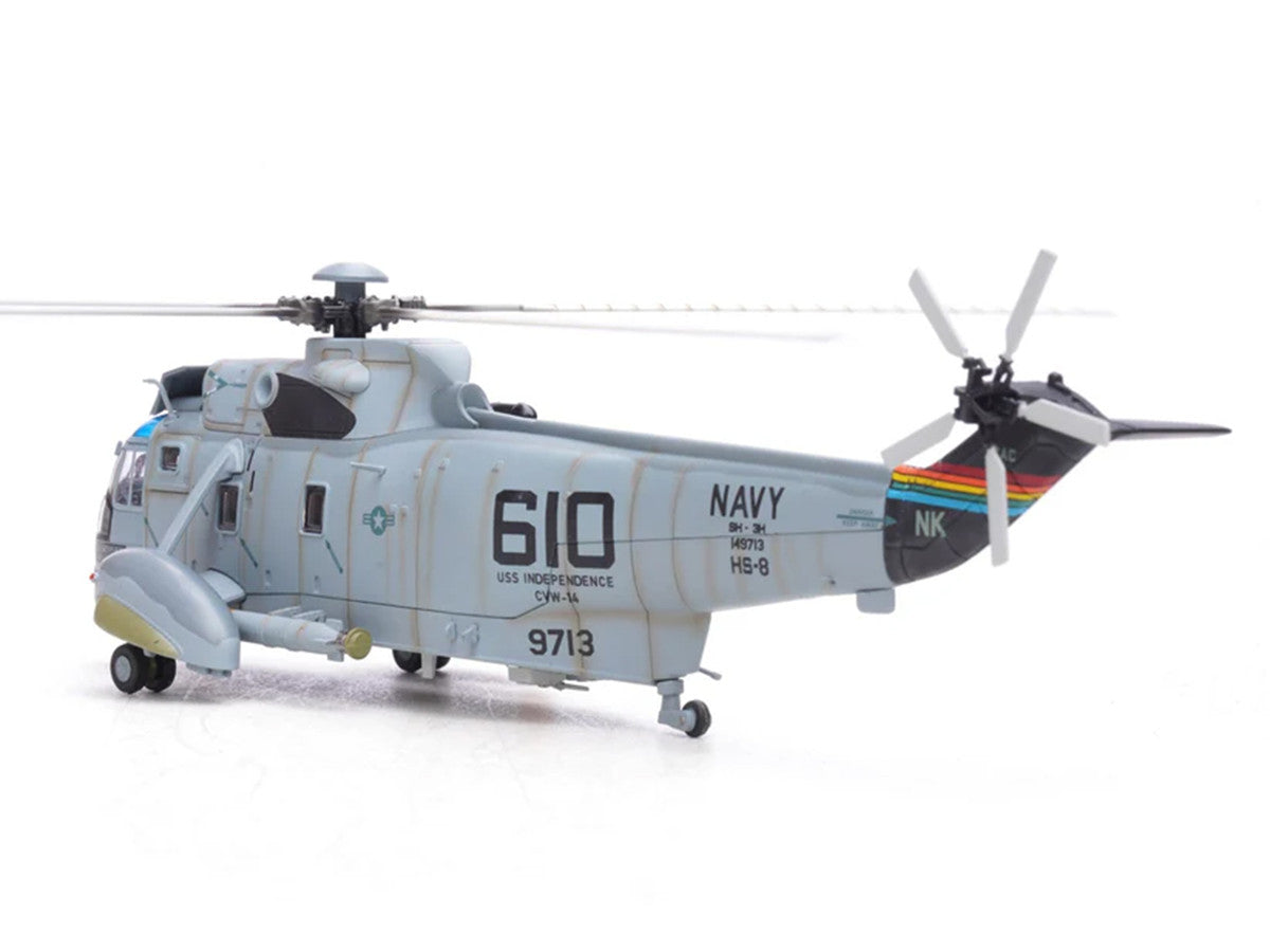 Sikorsky SH-3H Sea King Helicopter "149713/NK 610 Helicopter Anti-Submarine Squadron 8 Eightballers Carrier Air Wing 14 USS Independence (CV-62)" (1990s) United States Navy 1/72 Diecast Model by Legion LuxuryLifeWay Online Store