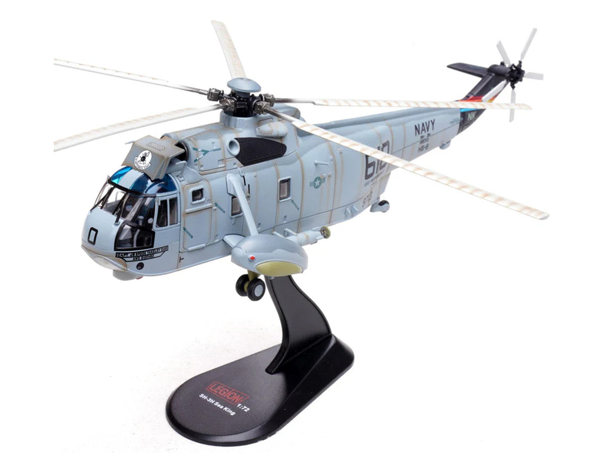 Sikorsky SH-3H Sea King Helicopter "149713/NK 610 Helicopter Anti-Submarine Squadron 8 Eightballers Carrier Air Wing 14 USS Independence (CV-62)" (1990s) United States Navy 1/72 Diecast Model by Legion LuxuryLifeWay Online Store