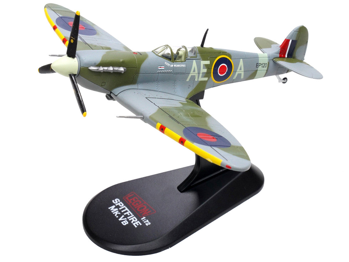 Supermarine Spitfire Mk Vb Fighter Aircraft "EP120 Flight Lieutenant James 'Jeff' Northcott No. 402 City of Winnipeg Squadron" (1943-1944) Royal Canadian Air Force 1/72 Diecast Model by Legion LuxuryLifeWay Online Store