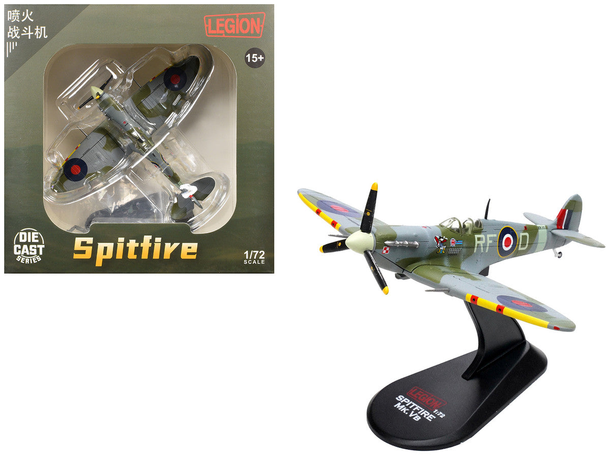 Supermarine Spitfire Mk Vb Fighter Aircraft "EN951 Ace Jan Zumbach No. 303 Polish Kosciuszko Squadron" (1943) Royal Air Force 1/72 Diecast Model by Legion LuxuryLifeWay Online Store