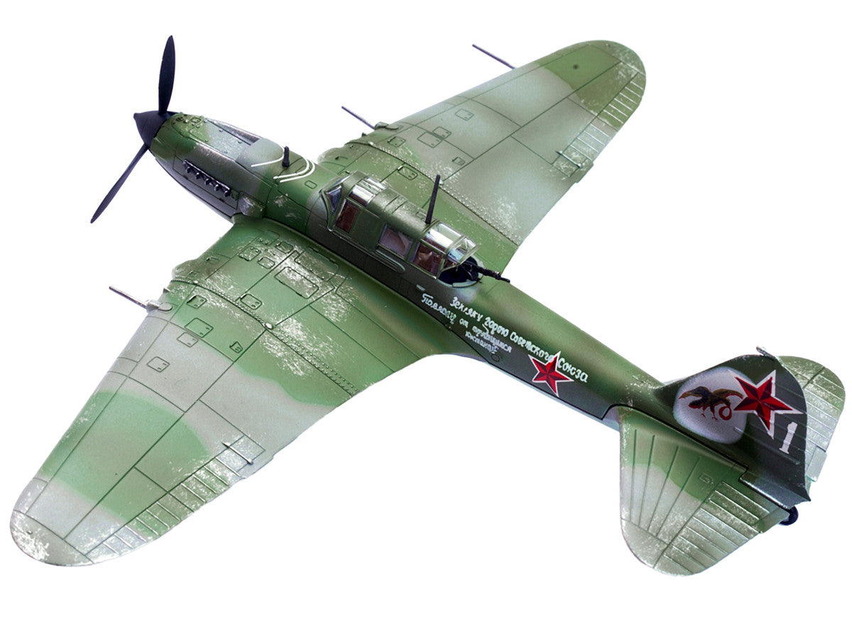 Ilyushin IL-2M3 Sturmovik Aircraft Green Camouflage "Double Hero of the Soviet Union Ivan Pavlov" Soviet Air Force 1/72 Diecast Model Airplane by Legion LuxuryLifeWay Online Store