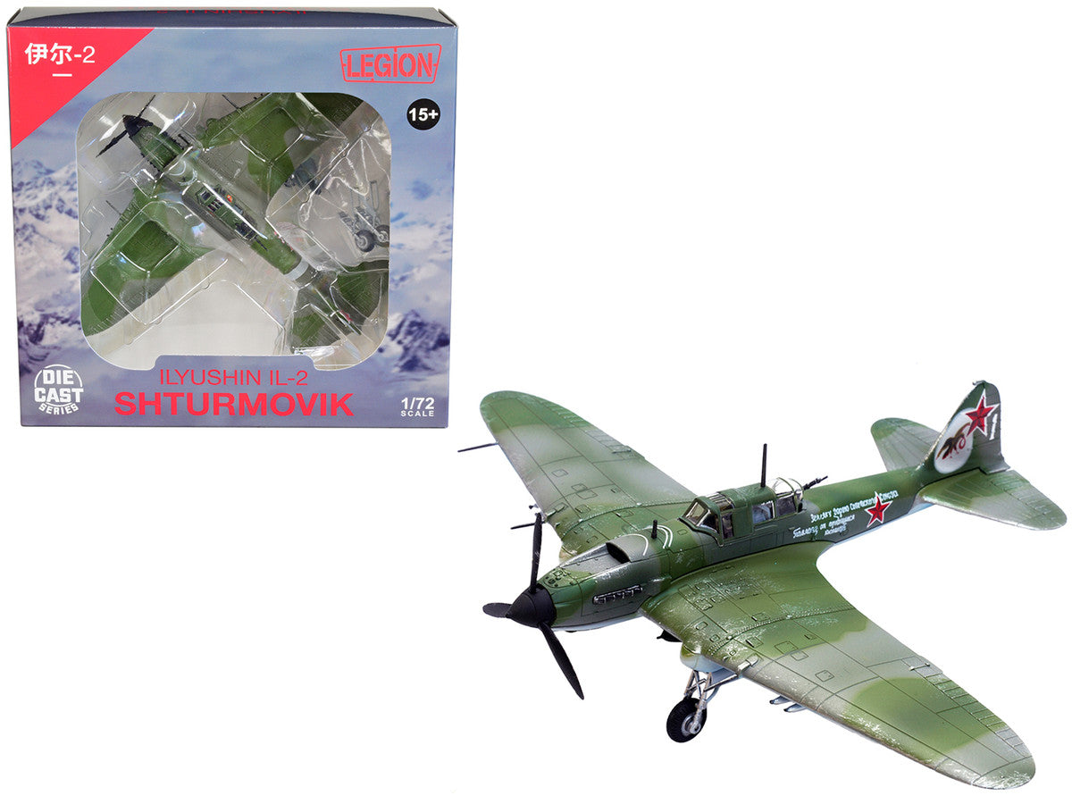 Ilyushin IL-2M3 Sturmovik Aircraft Green Camouflage "Double Hero of the Soviet Union Ivan Pavlov" Soviet Air Force 1/72 Diecast Model Airplane by Legion LuxuryLifeWay Online Store