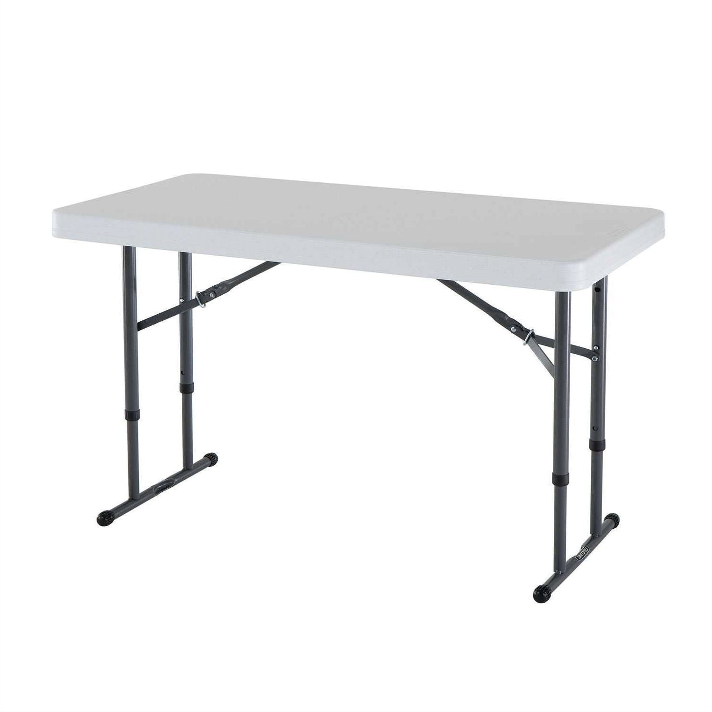 Adjustable Height 4-Foot Commercial Folding Table with White HDPE Top LuxuryLifeWay Online Store
