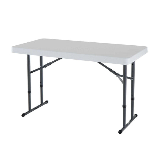 Adjustable Height 4-Foot Commercial Folding Table with White HDPE Top LuxuryLifeWay Online Store
