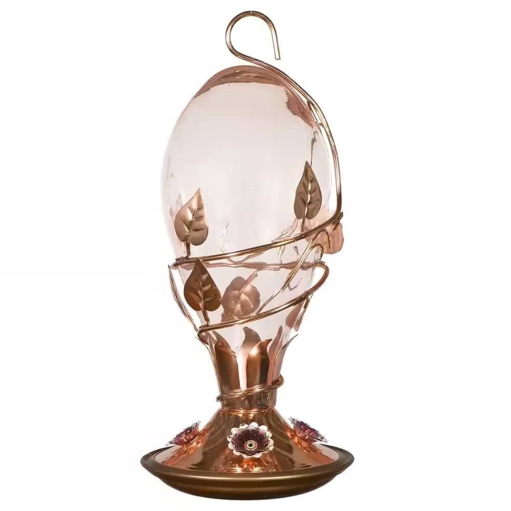 Copper and Glass Hummingbird Feeder - 32 Fl. oz. Nectar Capacity LuxuryLifeWay Online Store