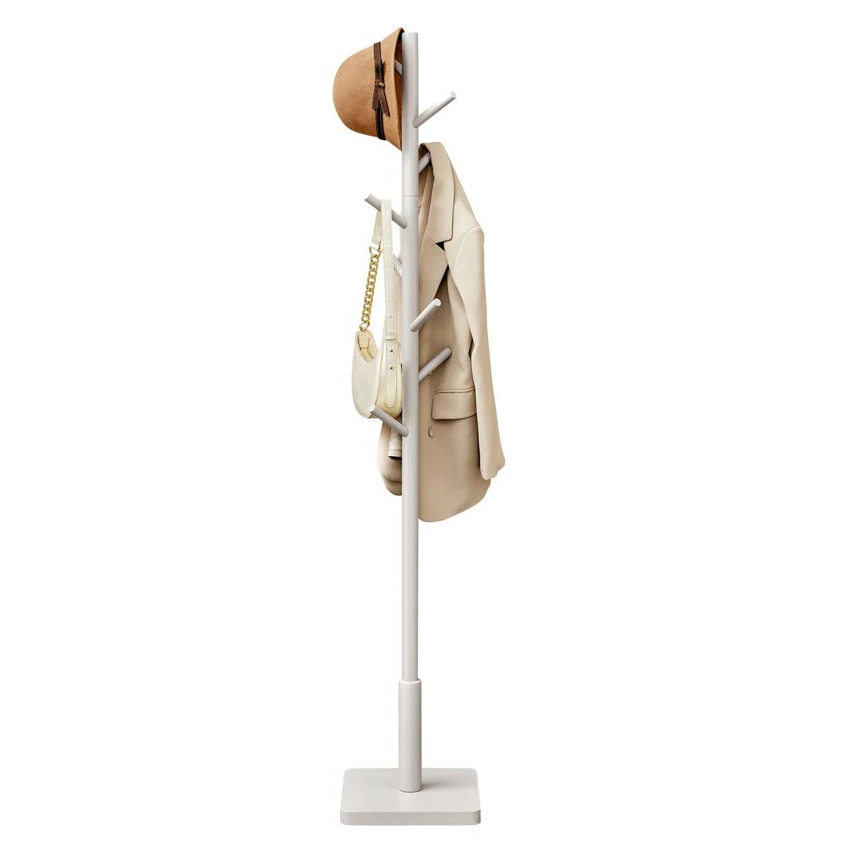 Modern Farmhouse Solid Wood Coat Rack Entryway Hall Tree Hat Stand in Light Grey LuxuryLifeWay Online Store