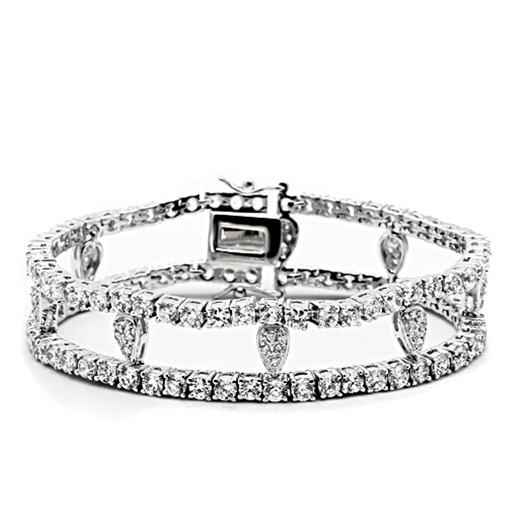 LO2428 - Rhodium Brass Jewelry Sets with AAA Grade CZ  in Clear LuxuryLifeWay Online Store