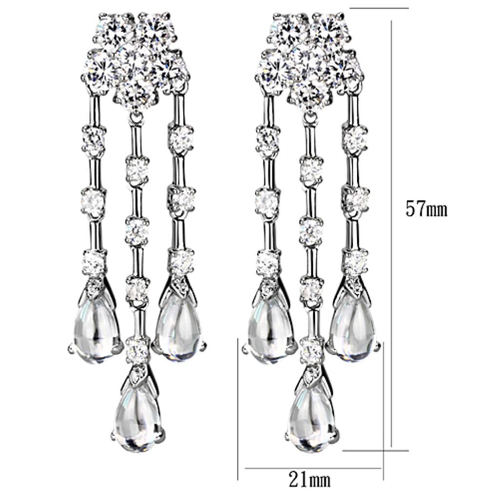 LO3076 - Rhodium Brass Jewelry Sets with AAA Grade CZ  in Clear LuxuryLifeWay Online Store