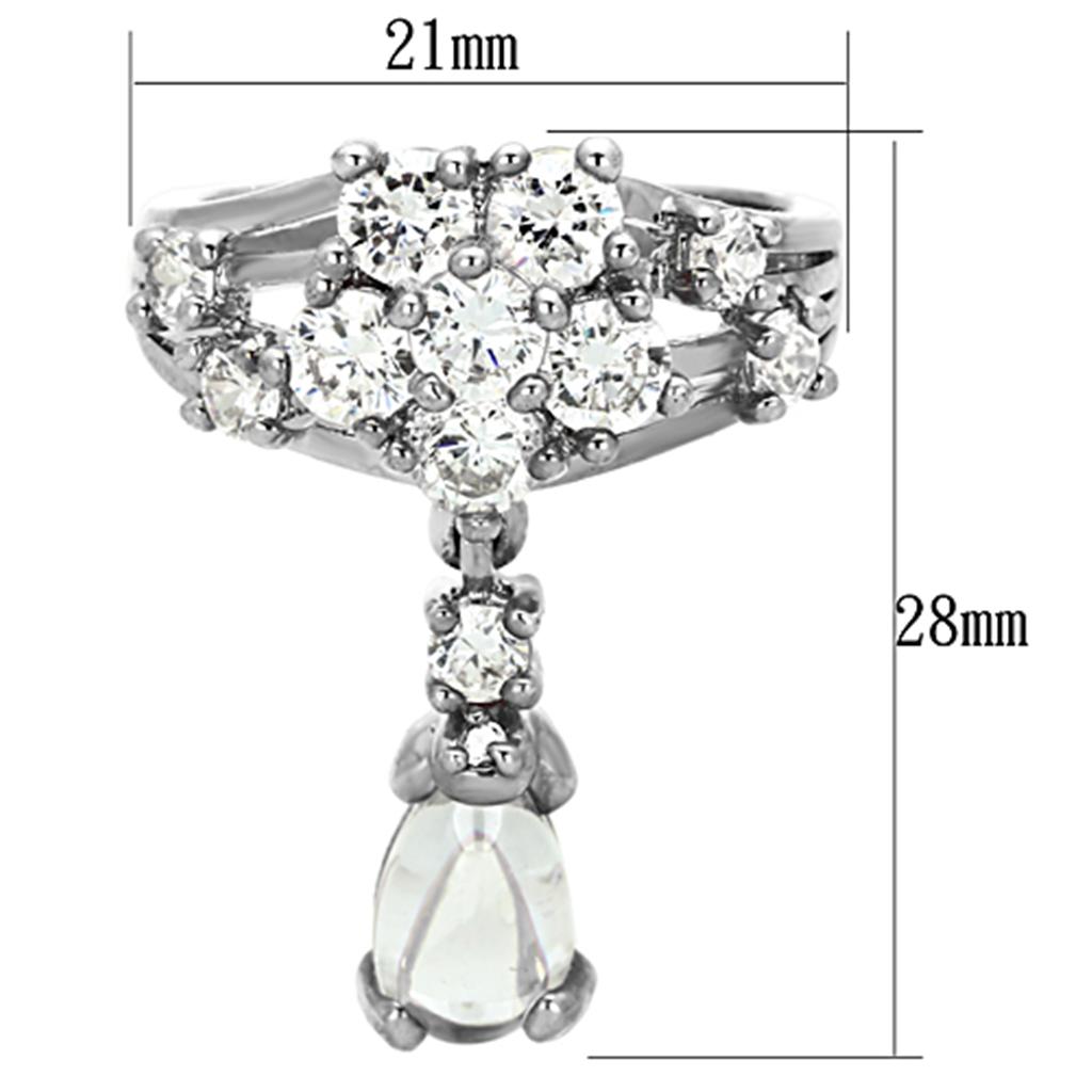 LO3076 - Rhodium Brass Jewelry Sets with AAA Grade CZ  in Clear LuxuryLifeWay Online Store
