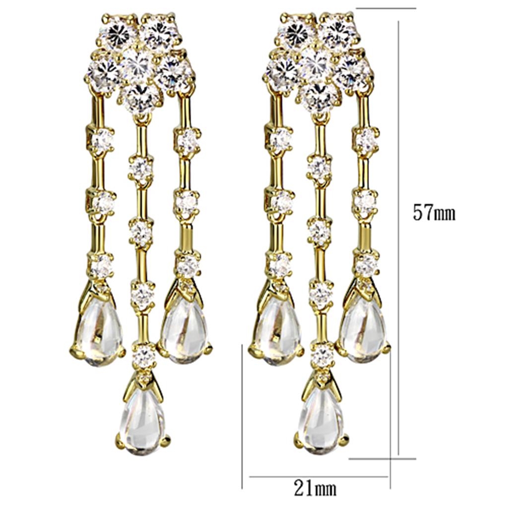 LO3077 - Gold Brass Jewelry Sets with AAA Grade CZ  in Clear LuxuryLifeWay Online Store