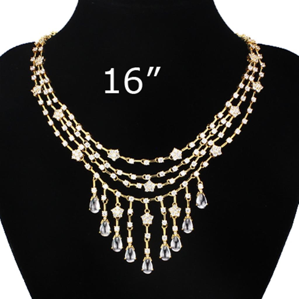 LO3077 - Gold Brass Jewelry Sets with AAA Grade CZ  in Clear LuxuryLifeWay Online Store