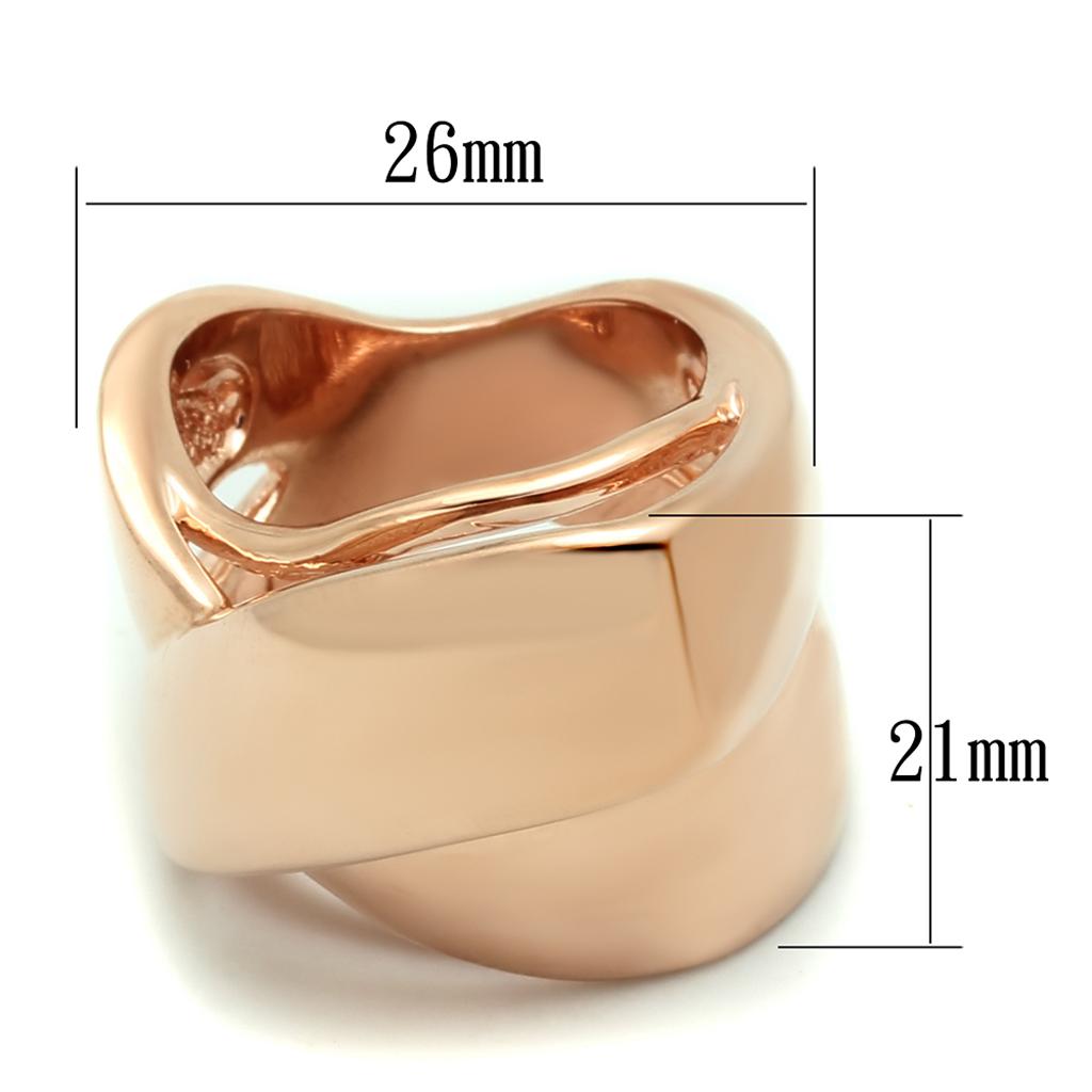 LO3201 - Rose Gold Brass Ring with No Stone LuxuryLifeWay Online Store