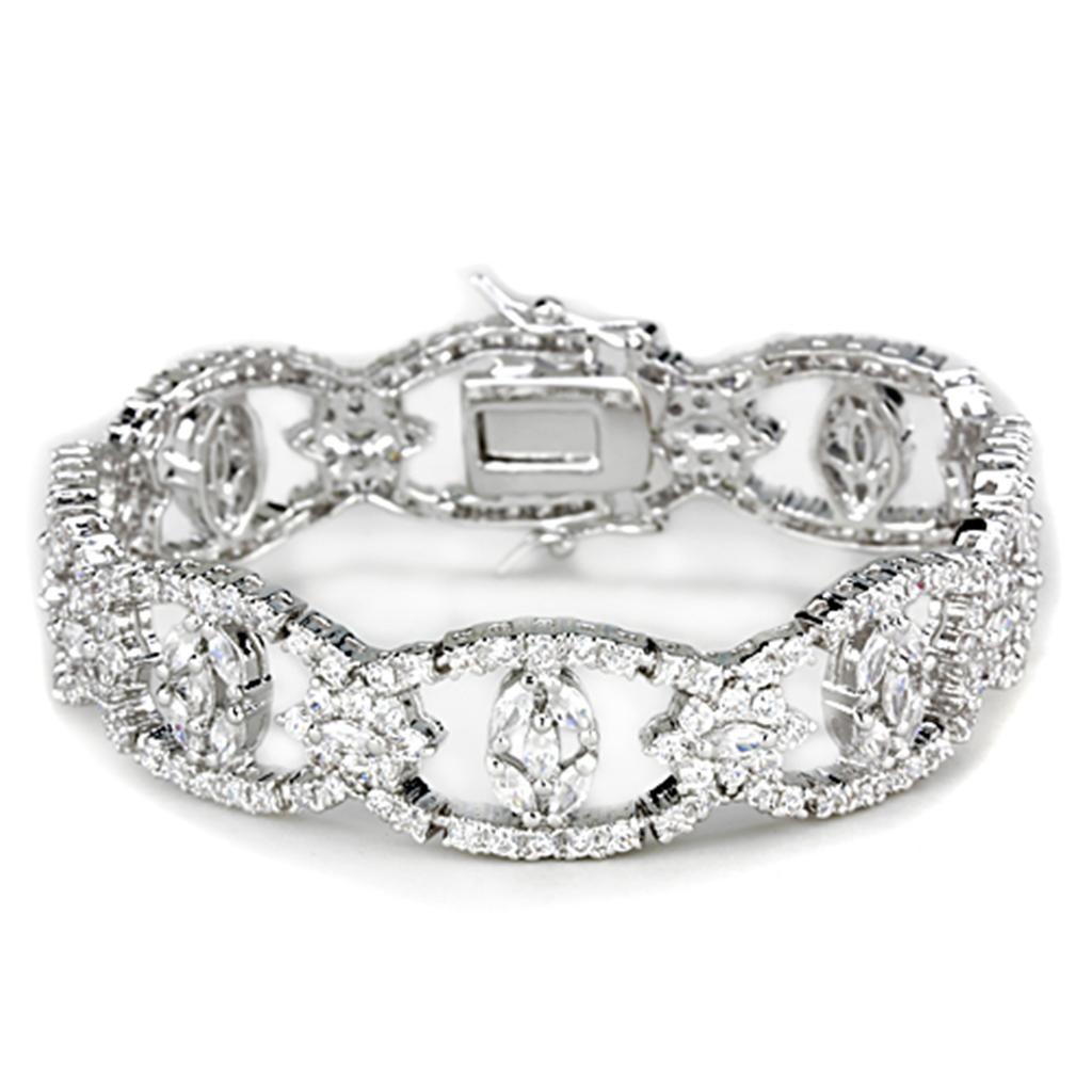 LO3291 - Rhodium Brass Jewelry Sets with AAA Grade CZ  in Clear LuxuryLifeWay Online Store