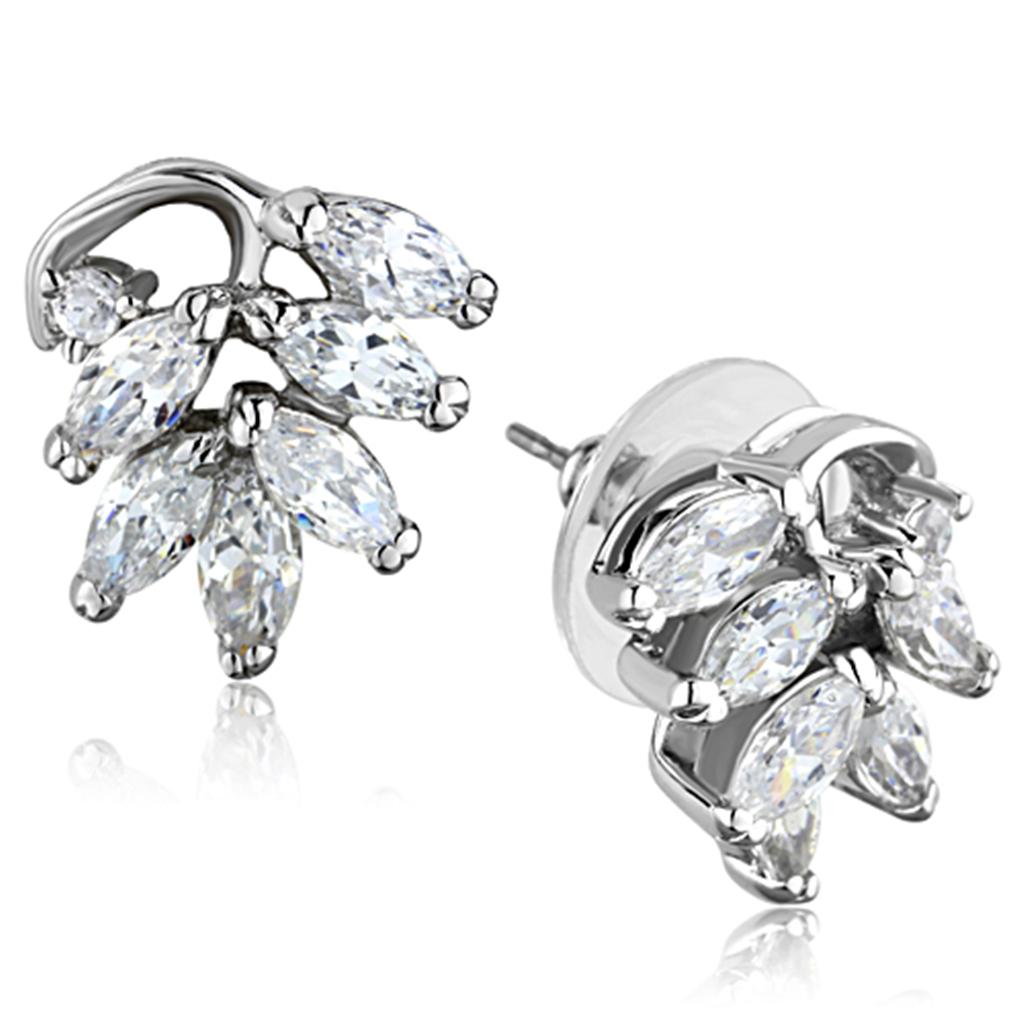 LO3291 - Rhodium Brass Jewelry Sets with AAA Grade CZ  in Clear LuxuryLifeWay Online Store