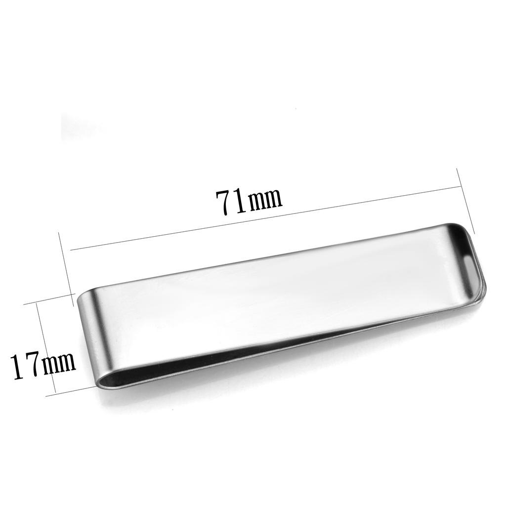 LO3384 - High polished (no plating) Stainless Steel Money clip with No Stone LuxuryLifeWay Online Store