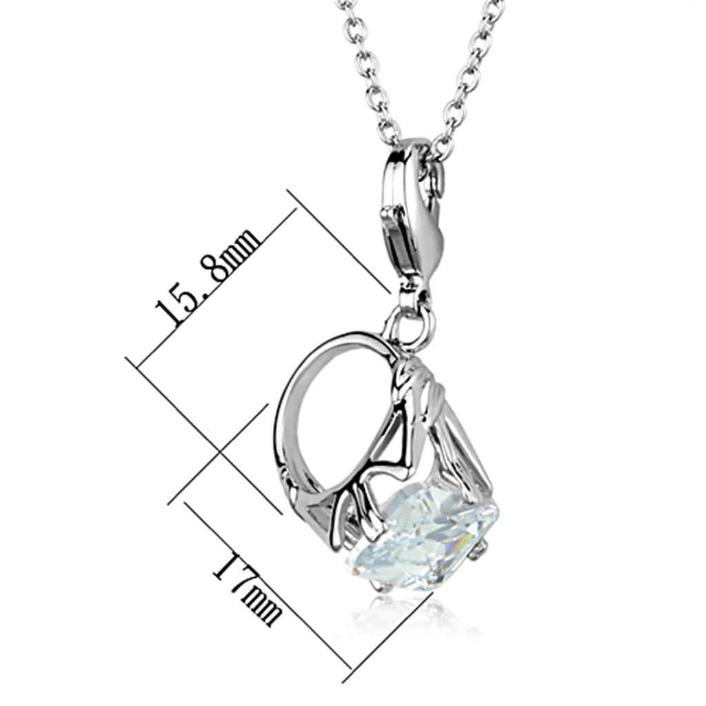 LO3491 - Rhodium Brass Pendant with AAA Grade CZ  in Clear LuxuryLifeWay Online Store