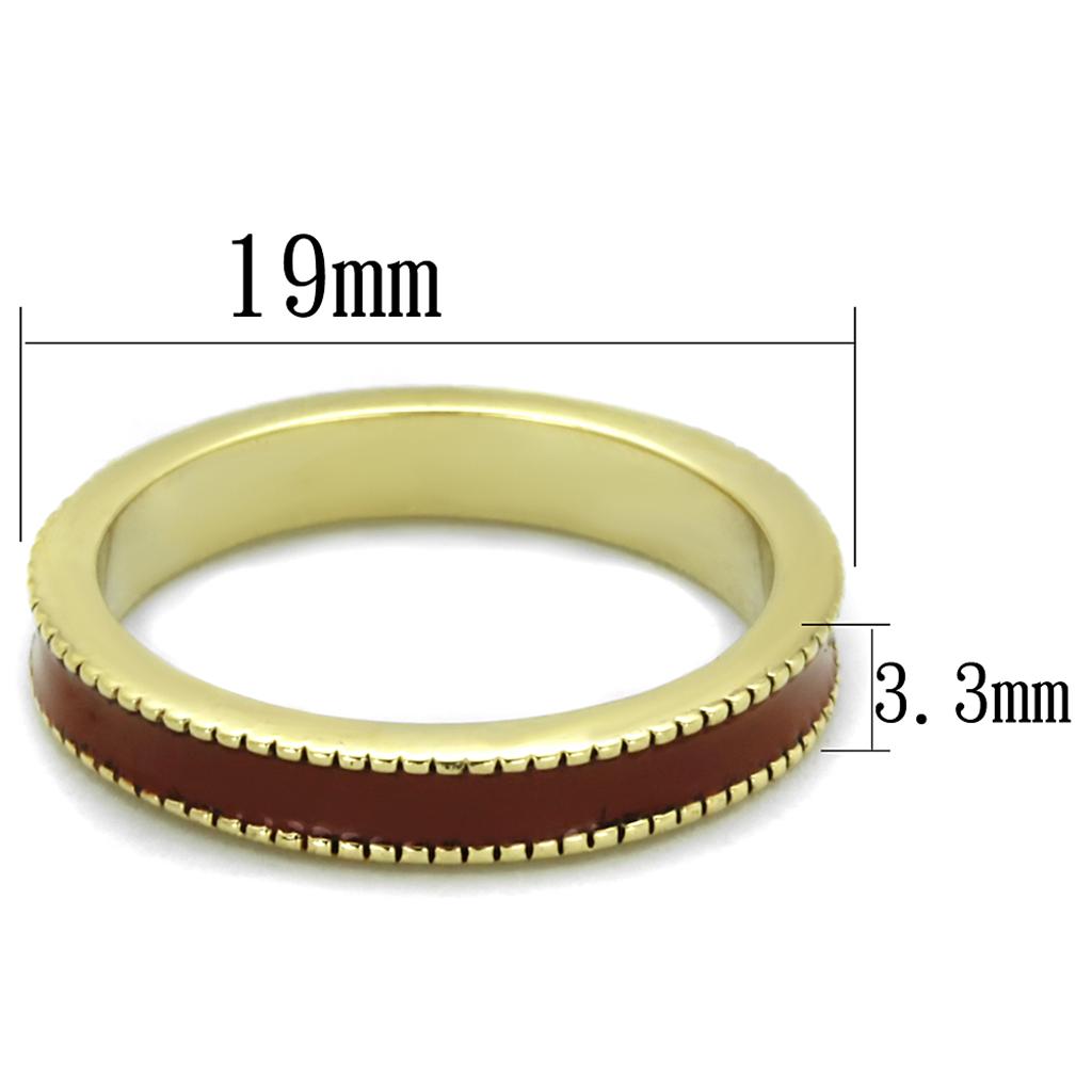 LO3551 - Gold Brass Ring with Epoxy  in Brown LuxuryLifeWay Online Store