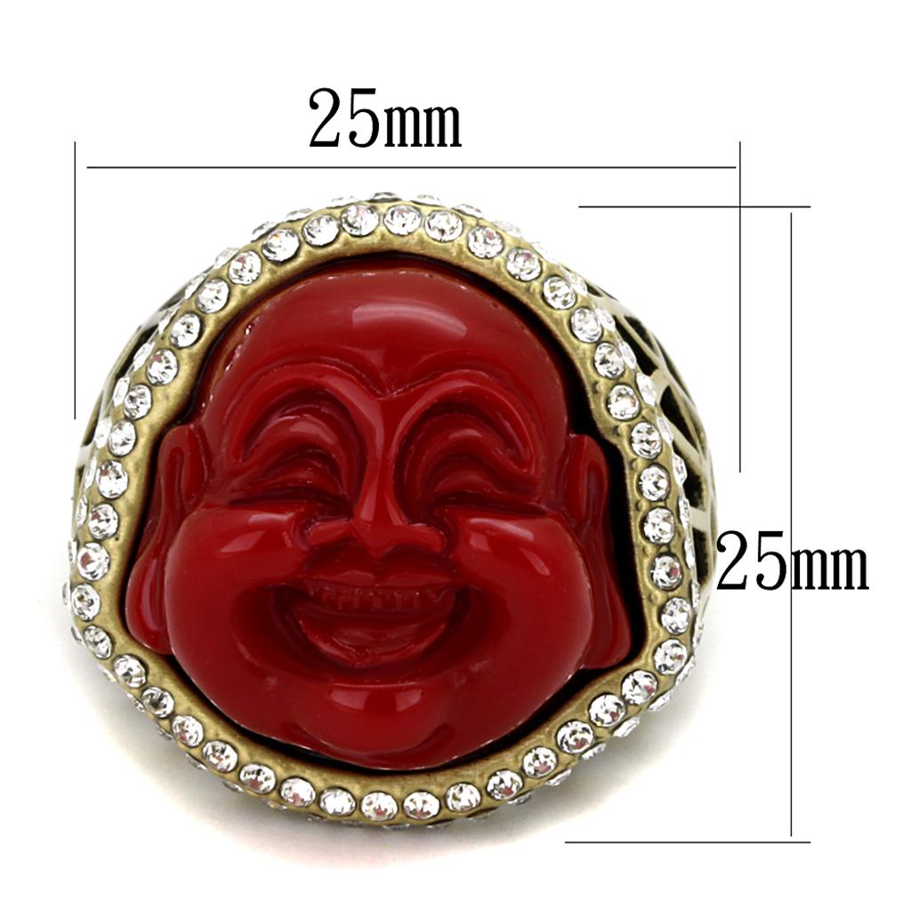LO3883 - Antique Copper Brass Ring with Synthetic Synthetic Stone in Siam LuxuryLifeWay Online Store