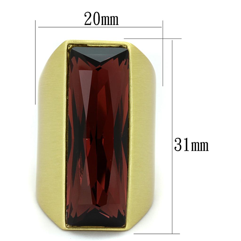 LO3899 - Gold & Brush Brass Ring with Top Grade Crystal  in Siam LuxuryLifeWay Online Store