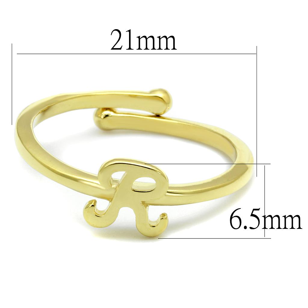 LO3996 - Flash Gold Brass Ring with No Stone LuxuryLifeWay Online Store