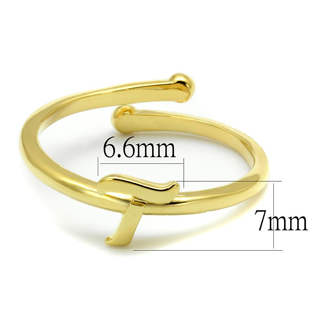 LO4018 - Flash Gold Brass Ring with No Stone LuxuryLifeWay Online Store