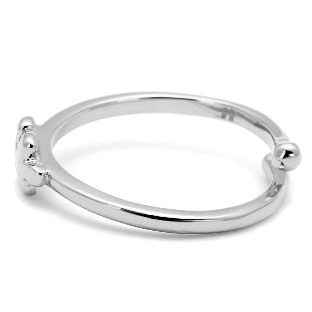 LO4027 - Rhodium Brass Ring with No Stone LuxuryLifeWay Online Store