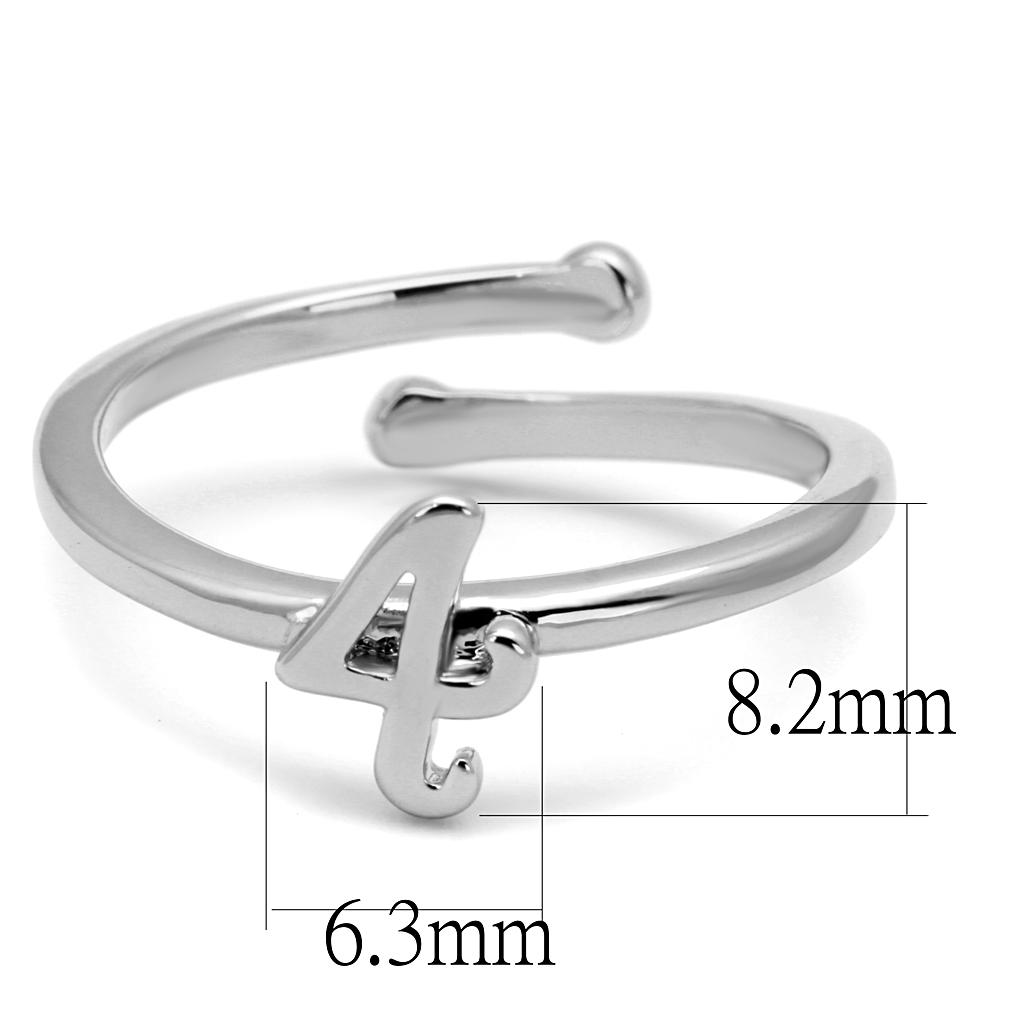 LO4031 - Rhodium Brass Ring with No Stone LuxuryLifeWay Online Store