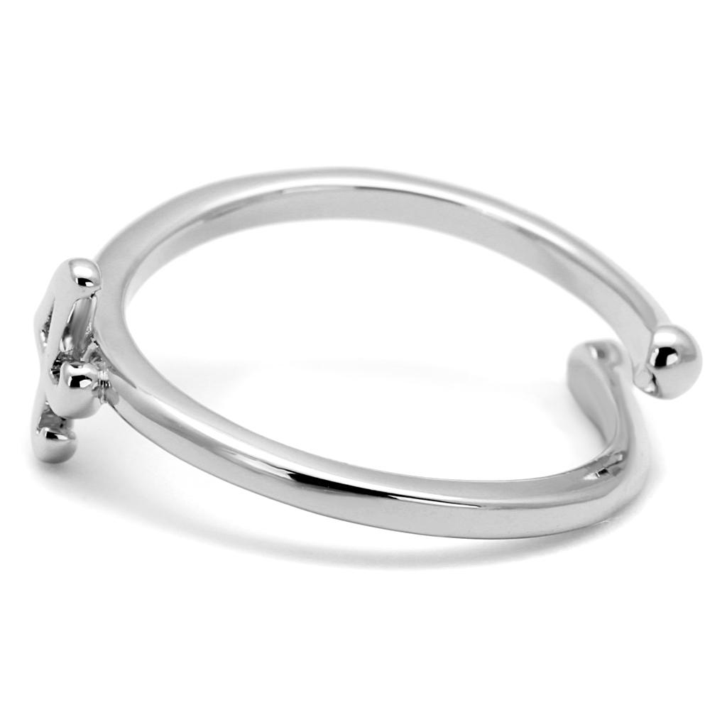 LO4031 - Rhodium Brass Ring with No Stone LuxuryLifeWay Online Store