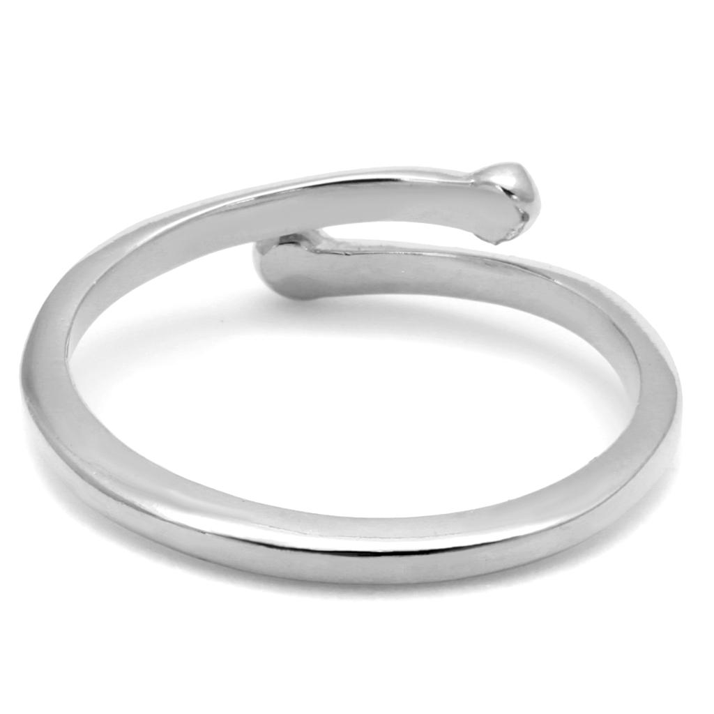 LO4039 - Rhodium Brass Ring with No Stone LuxuryLifeWay Online Store