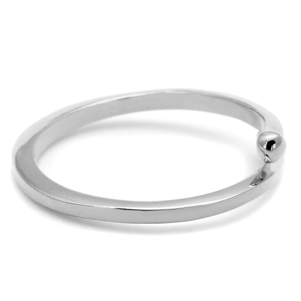 LO4039 - Rhodium Brass Ring with No Stone LuxuryLifeWay Online Store
