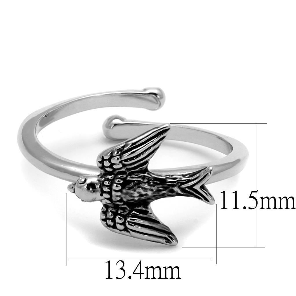 LO4053 - Rhodium Brass Ring with No Stone LuxuryLifeWay Online Store