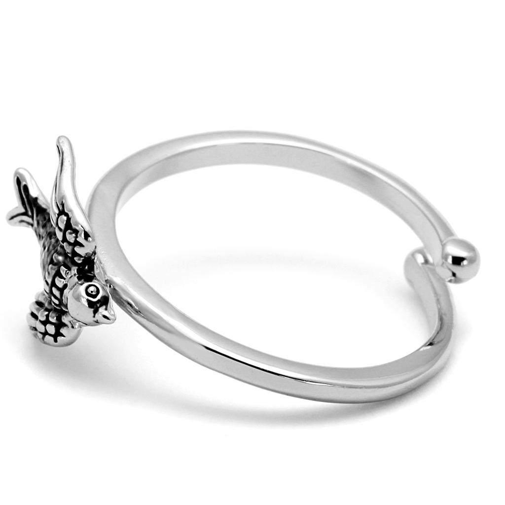 LO4053 - Rhodium Brass Ring with No Stone LuxuryLifeWay Online Store