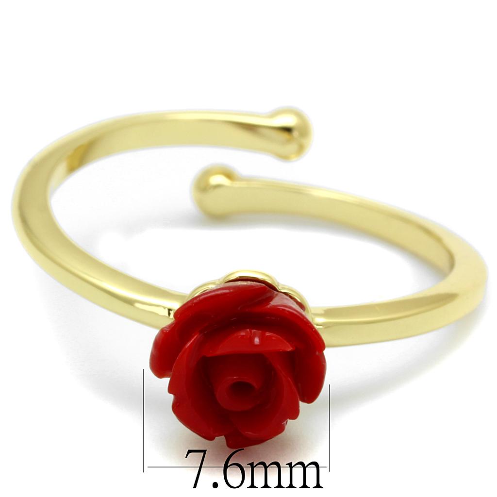 LO4058 - Flash Gold Brass Ring with Synthetic Synthetic Stone in Siam LuxuryLifeWay Online Store