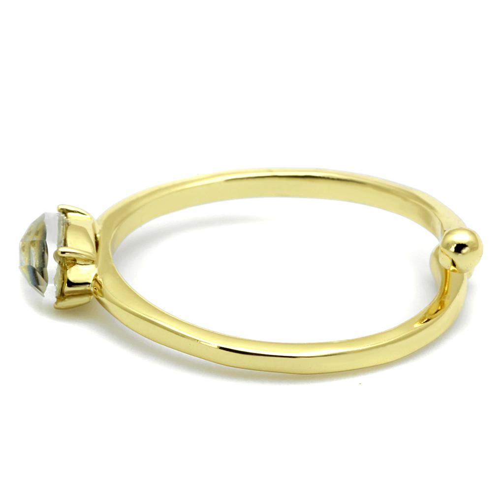 LO4062 - Flash Gold Brass Ring with Precious Stone Conch in Multi Color LuxuryLifeWay Online Store