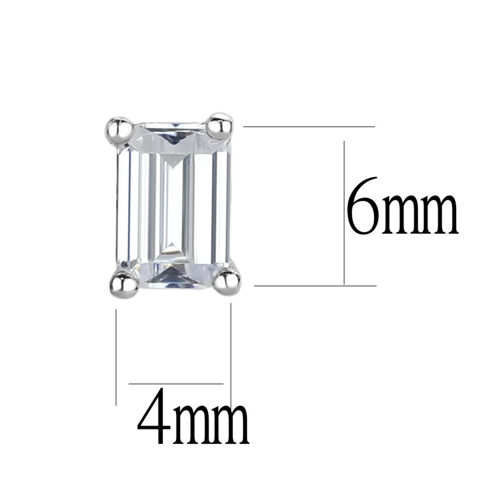 LO4128 - Rhodium Brass Earrings with AAA Grade CZ  in Clear LuxuryLifeWay Online Store