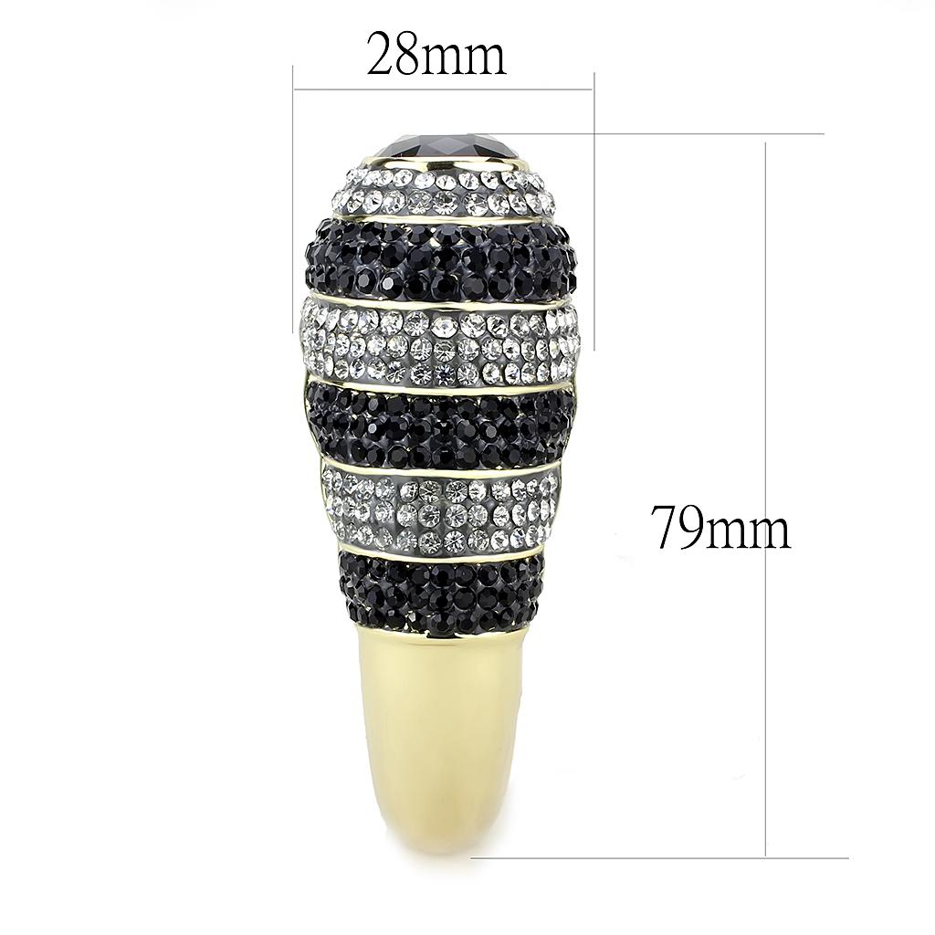 LO4274 - Gold Brass Bangle with Synthetic  in Jet LuxuryLifeWay Online Store