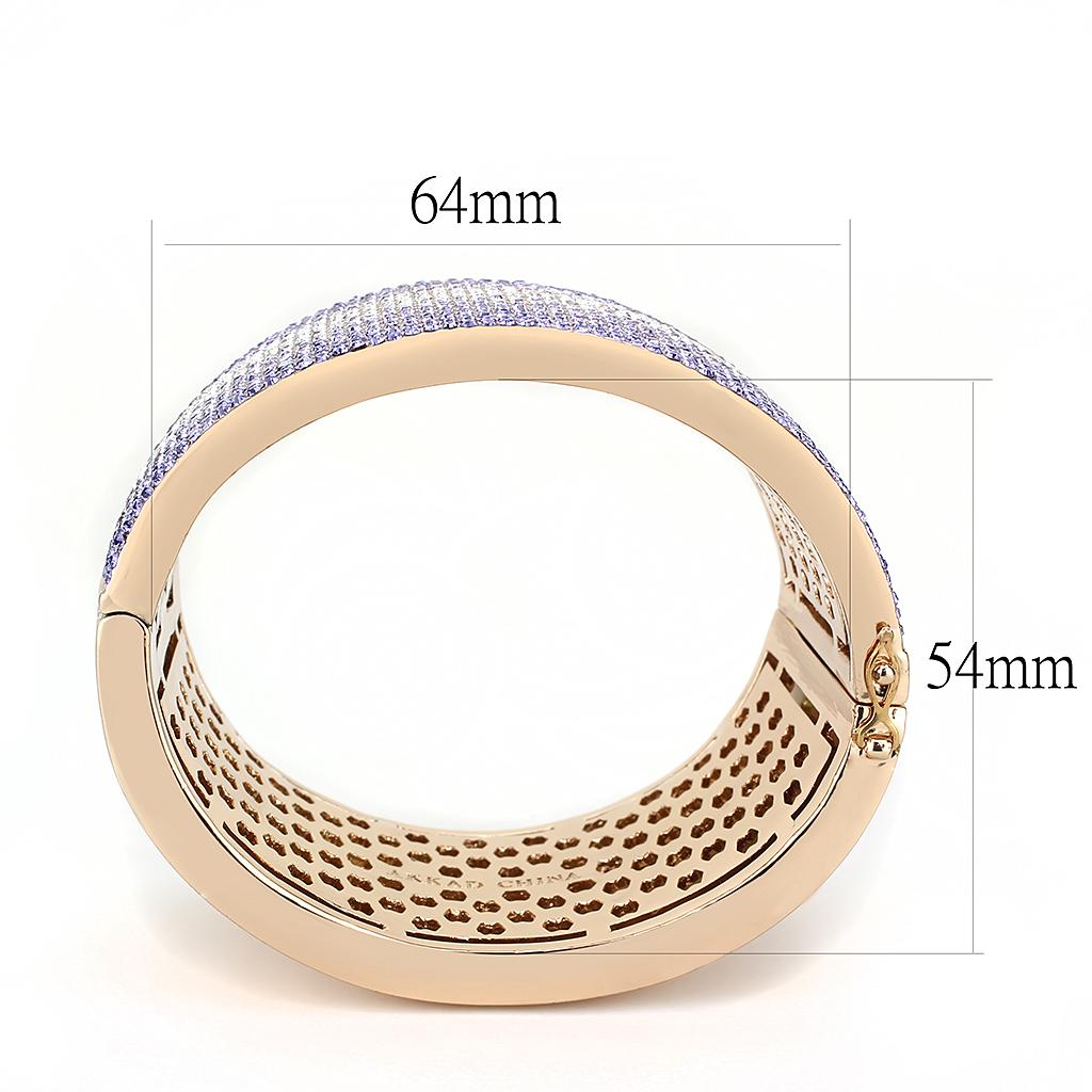 LO4279 - Rose Gold+e-coating Brass Bangle with Top Grade Crystal  in Multi Color LuxuryLifeWay Online Store