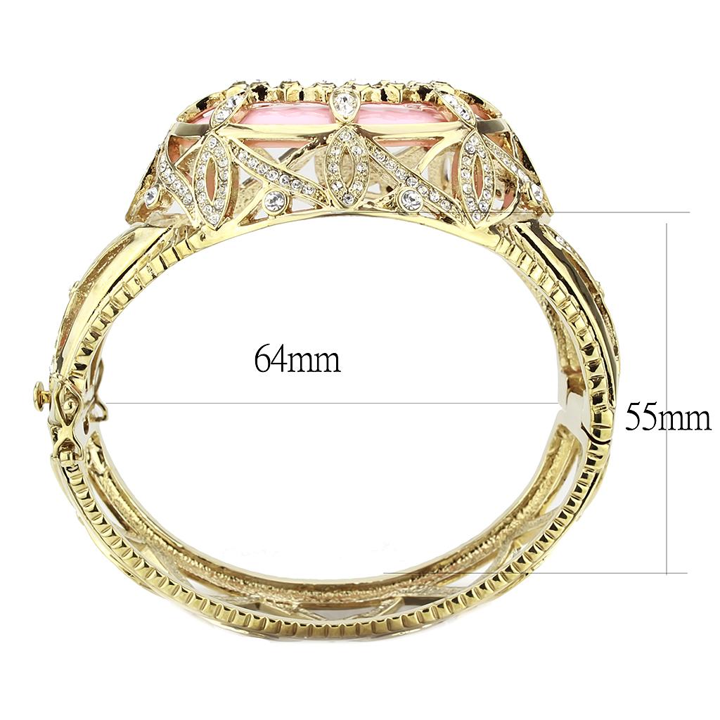 LO4347 - Gold Brass Bangle with Synthetic  in Rose LuxuryLifeWay Online Store