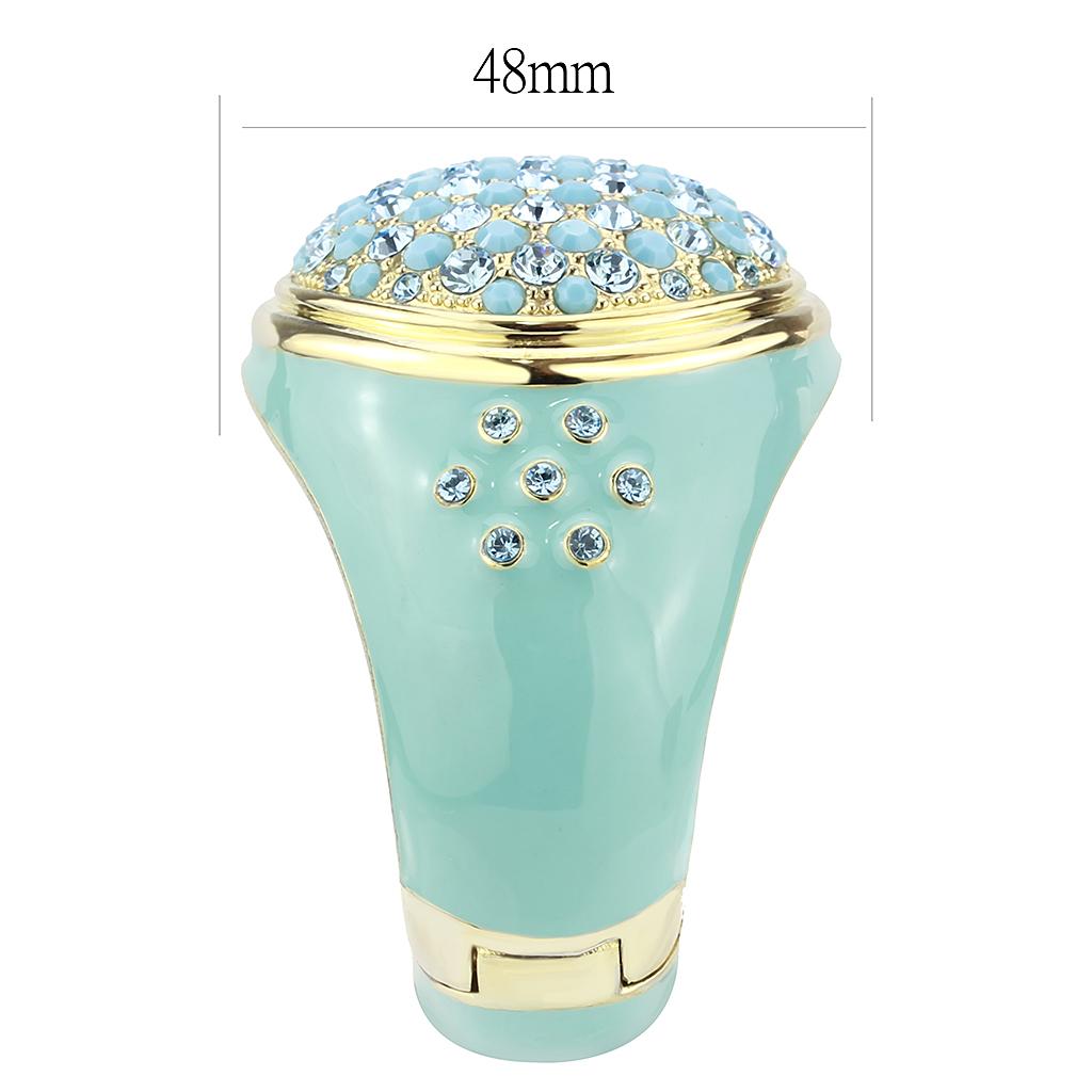 LO4350 - Gold Brass Bangle with Top Grade Crystal  in Multi Color LuxuryLifeWay Online Store