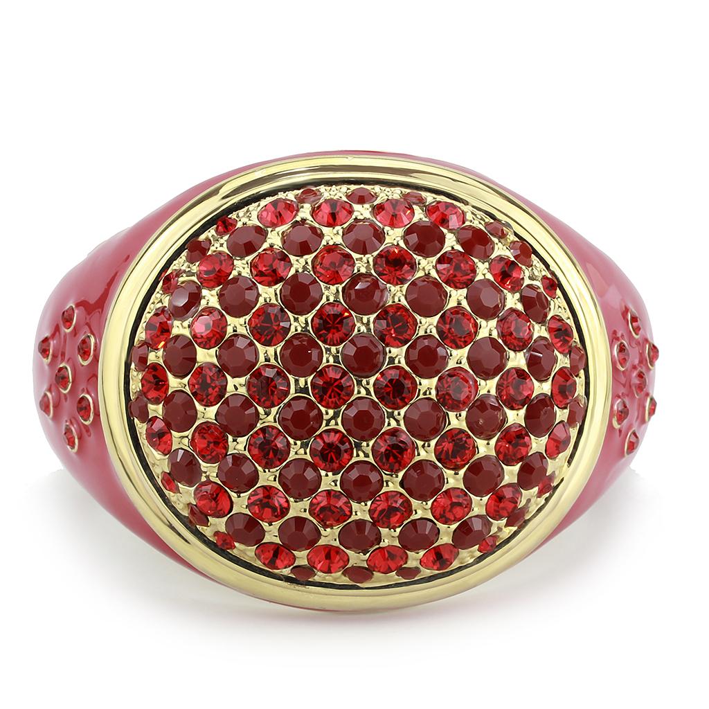 LO4351 - Gold Brass Bangle with Top Grade Crystal  in Multi Color LuxuryLifeWay Online Store