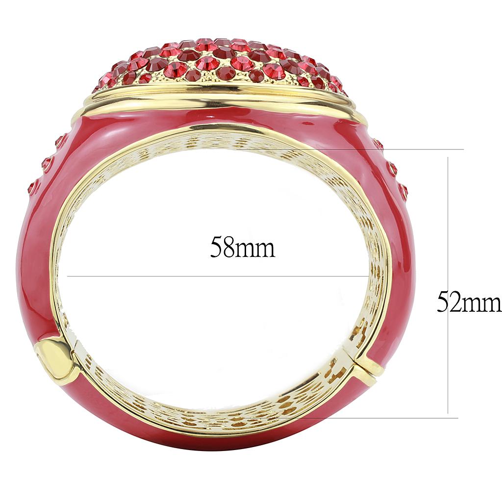 LO4351 - Gold Brass Bangle with Top Grade Crystal  in Multi Color LuxuryLifeWay Online Store