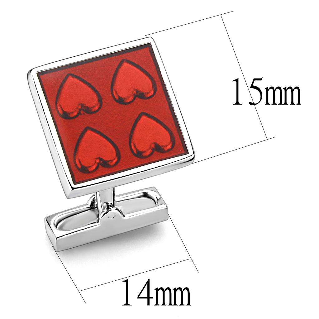 LO445 - Rhodium Brass Cufflink with No Stone LuxuryLifeWay Online Store
