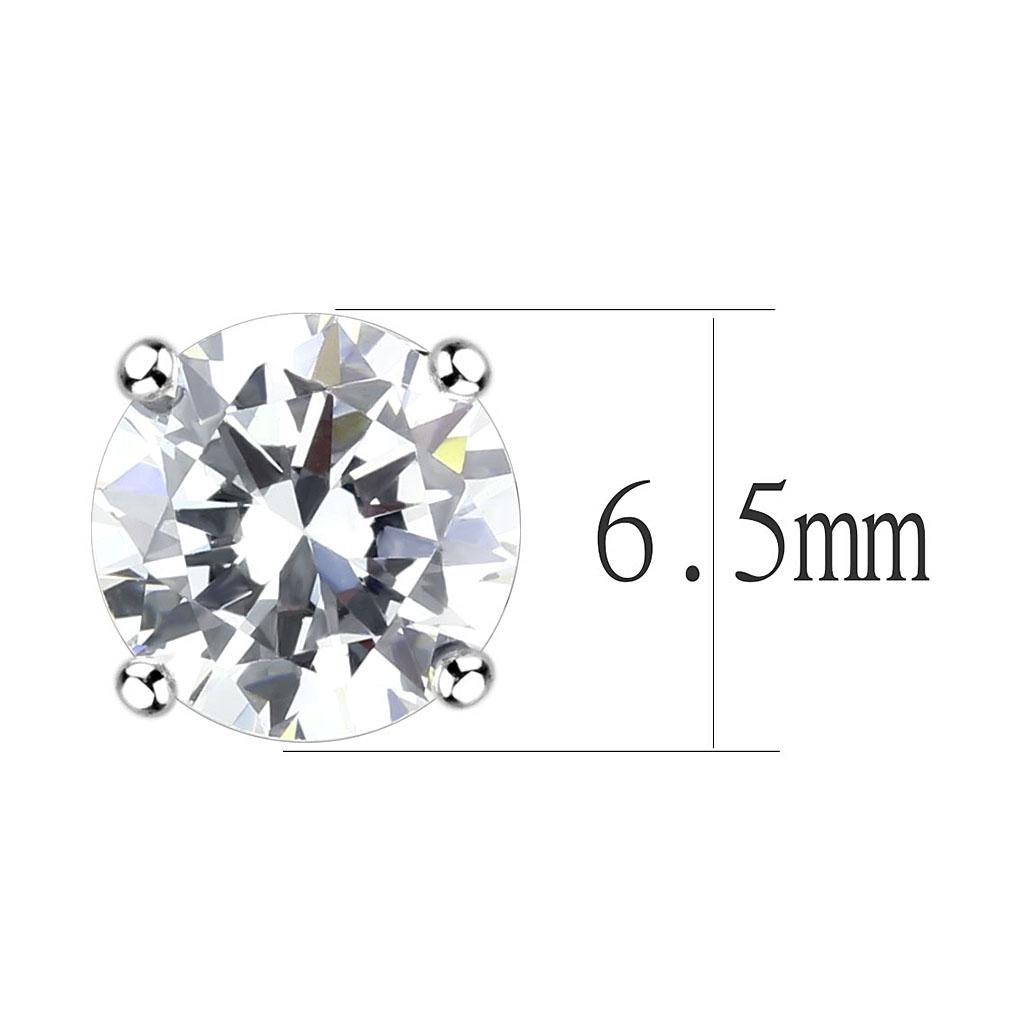 LO4632 - Rhodium Brass Earrings with AAA Grade CZ  in Clear LuxuryLifeWay Online Store