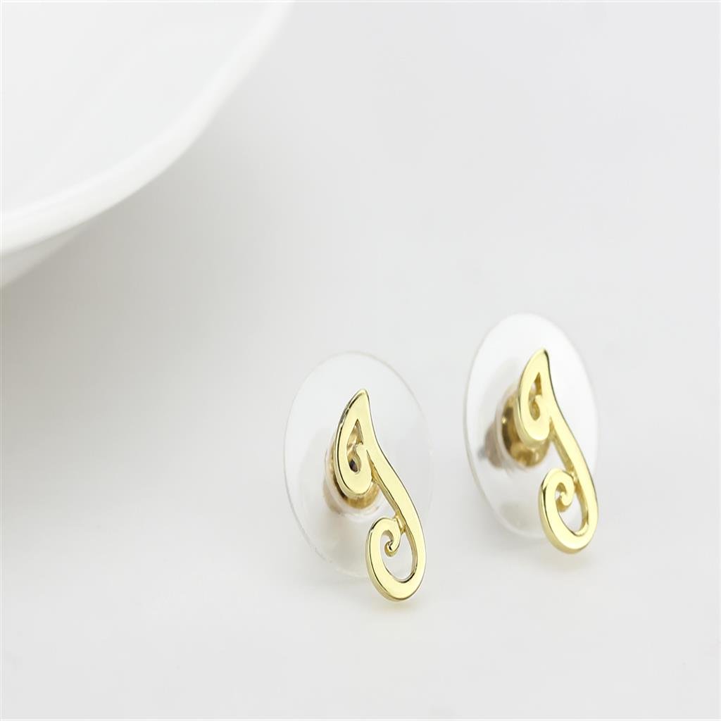 LO4668 - Flash Gold Brass Earrings with No Stone LuxuryLifeWay Online Store