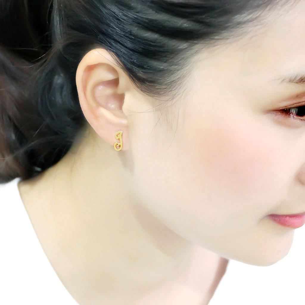 LO4668 - Flash Gold Brass Earrings with No Stone LuxuryLifeWay Online Store